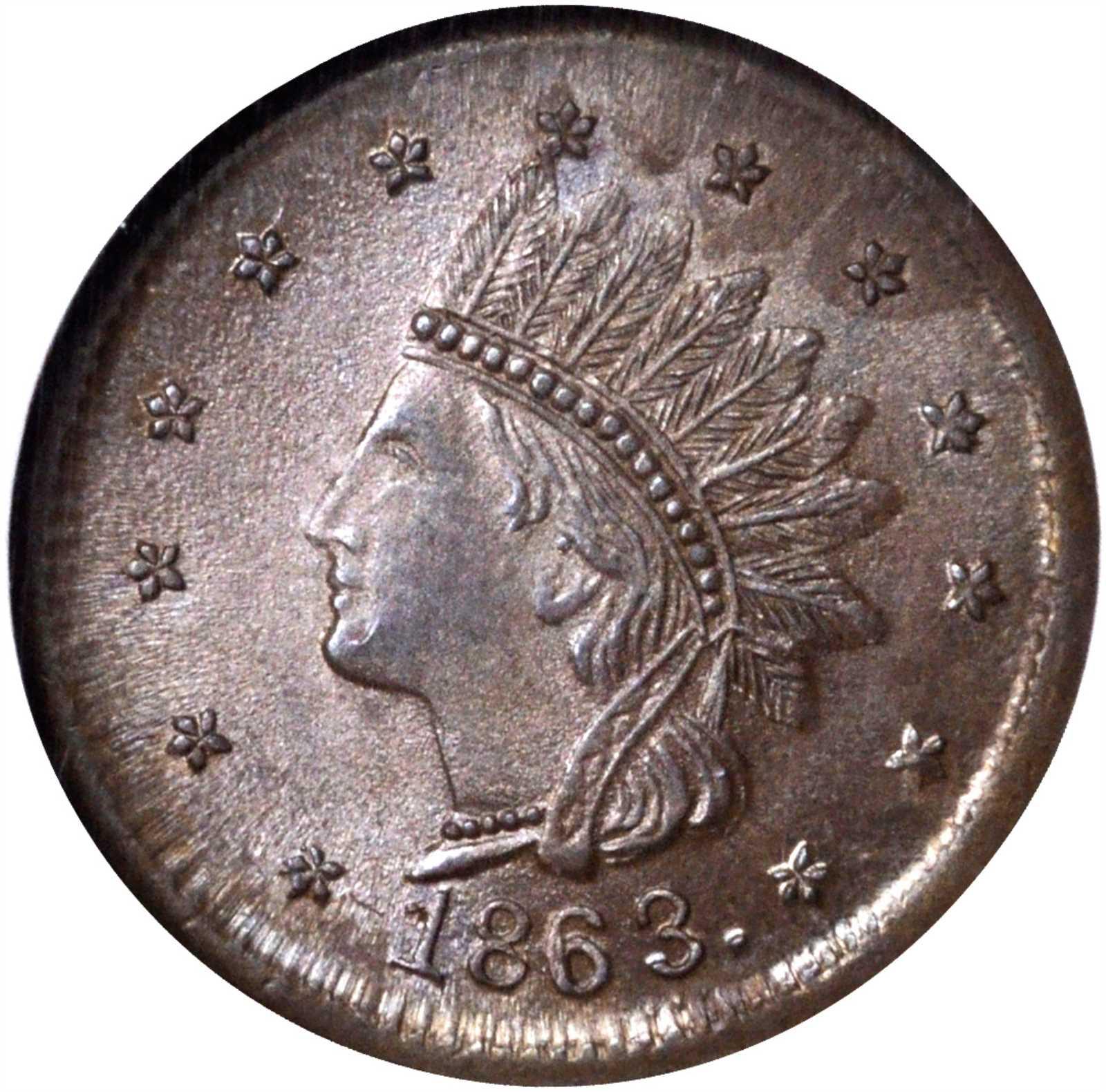 1863 Indian Head Not One Cent Copper Token | Sell or Appraise, Token Buyers