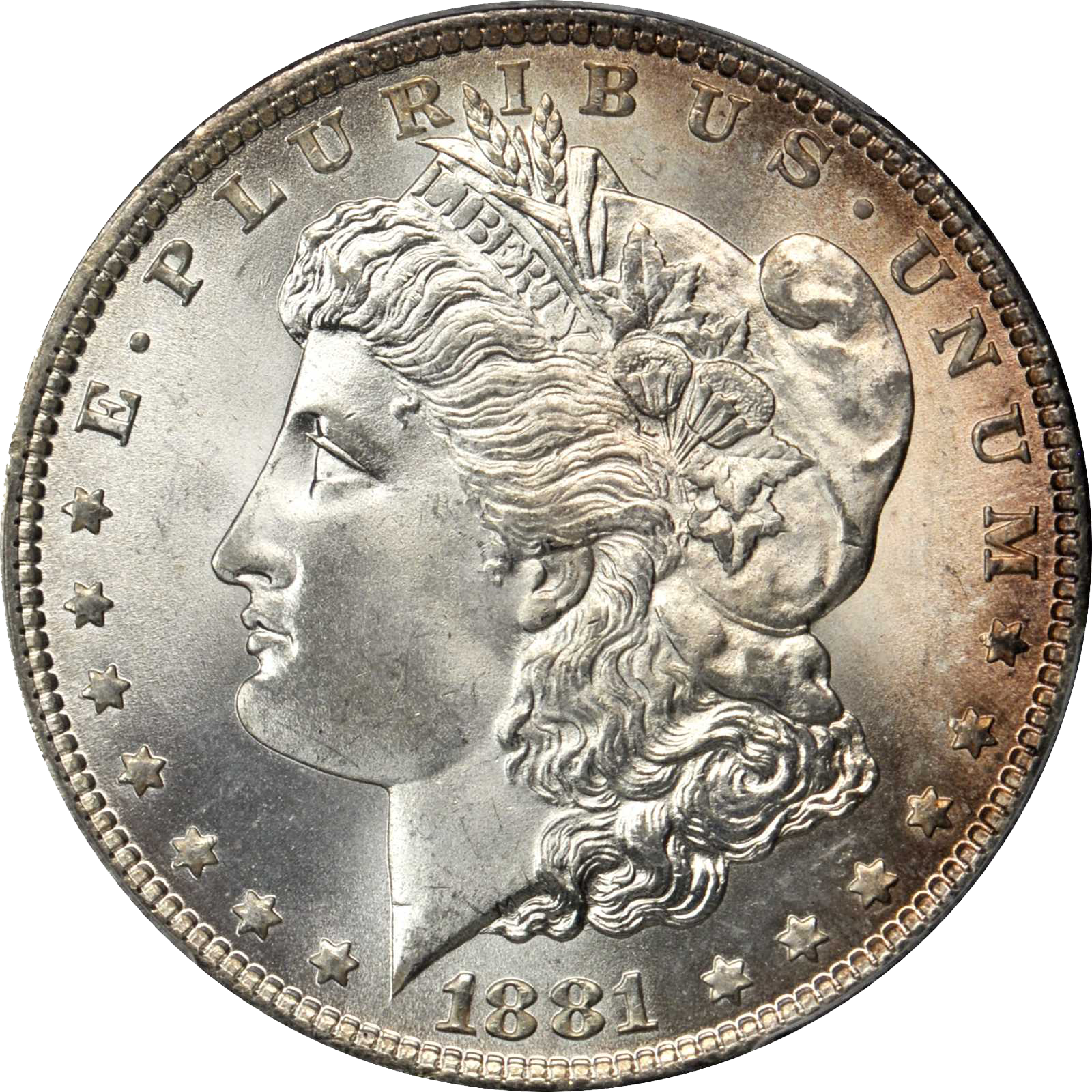 1881 S Morgan Silver Dollar AU Slider 