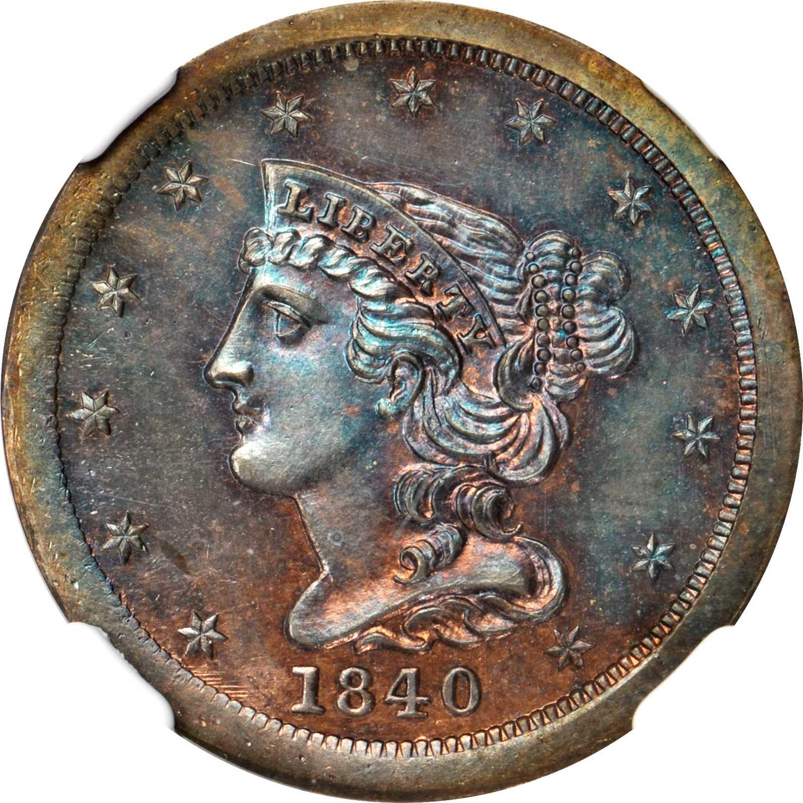 United States Braided Hair Half Cent coin, Coins