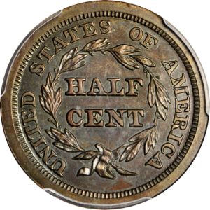 Braided Hair Half Cent Coin