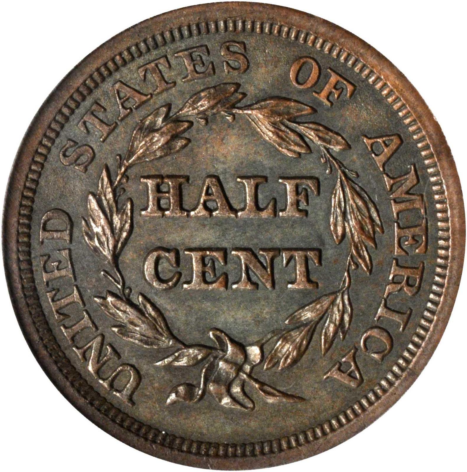 Value of 1854 Braided Hair Half Cent