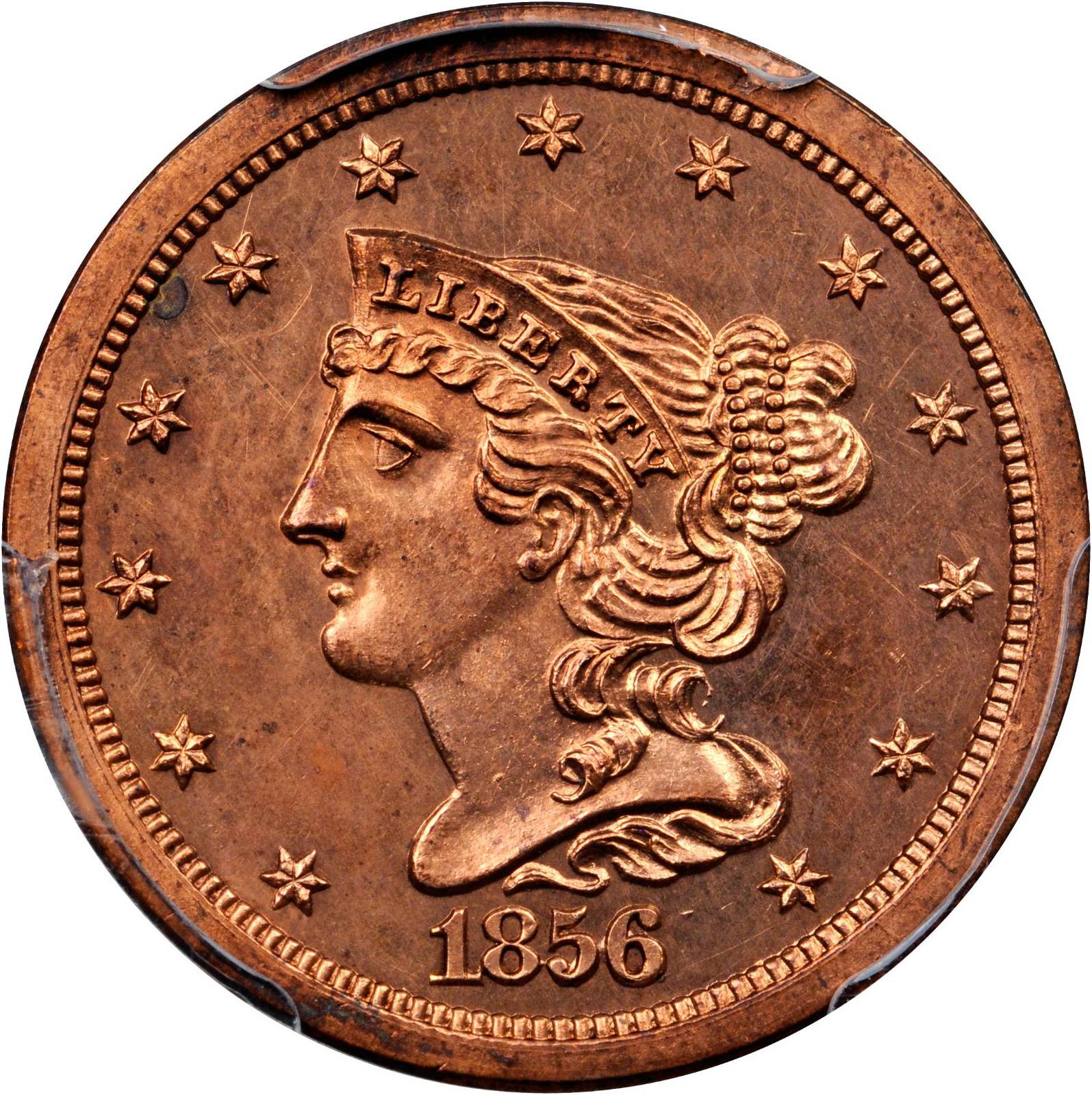 Value of 1856 Braided Hair Half Cent