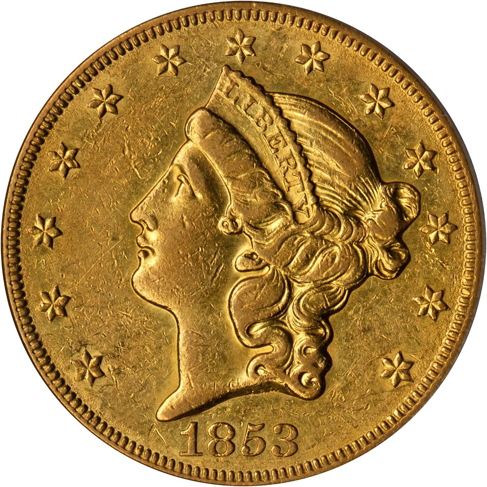 Value Of 1853 O 20 Liberty Double Eagle Sell Rare Coins