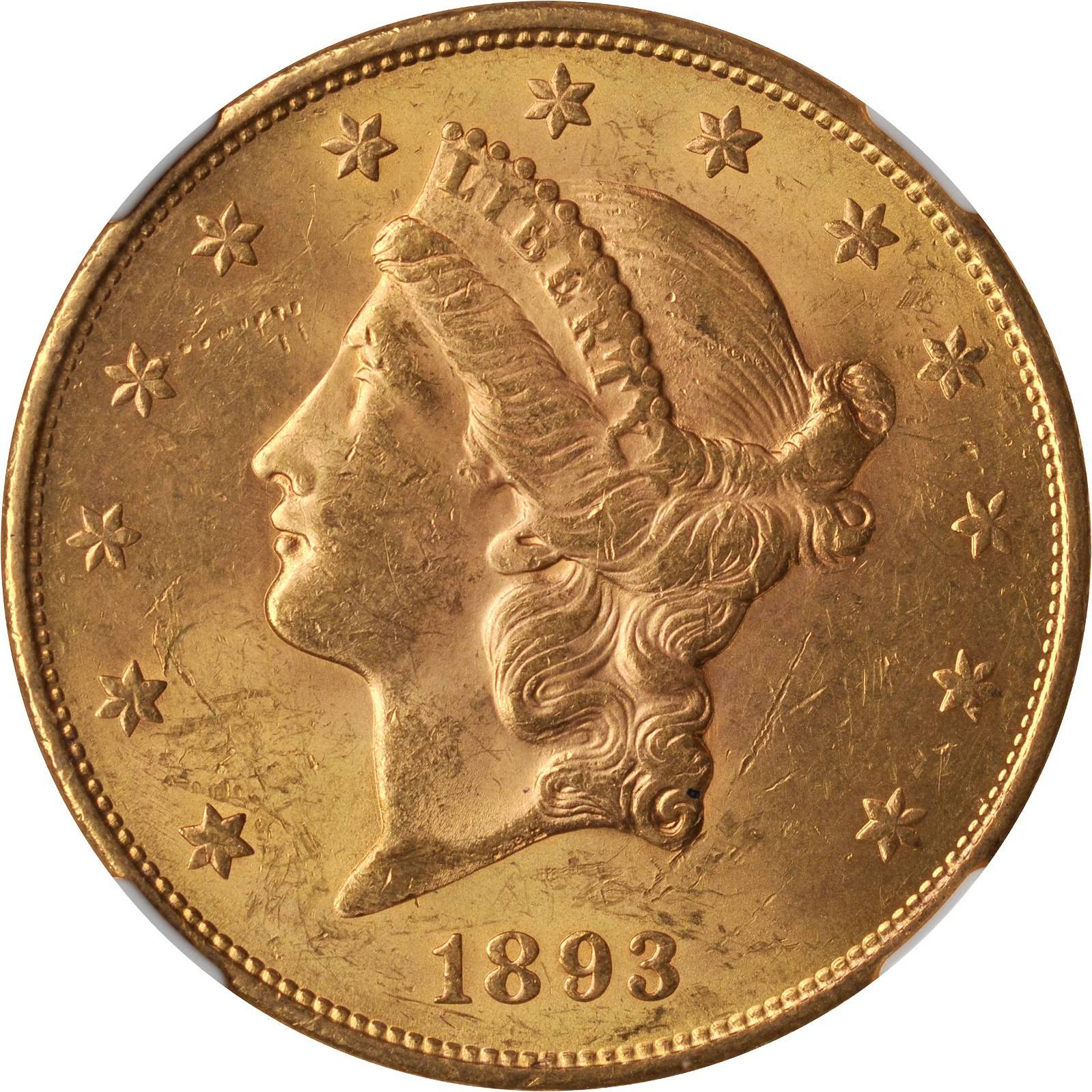SKU#22616 1893-S $20 Liberty Gold Double Eagle MS-62 NGC 