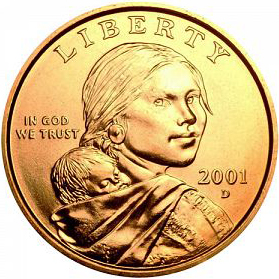 2001 D Sacagawea Dollar ~ With Eagle in Flight Reverse ~ In Original Mint Cello 