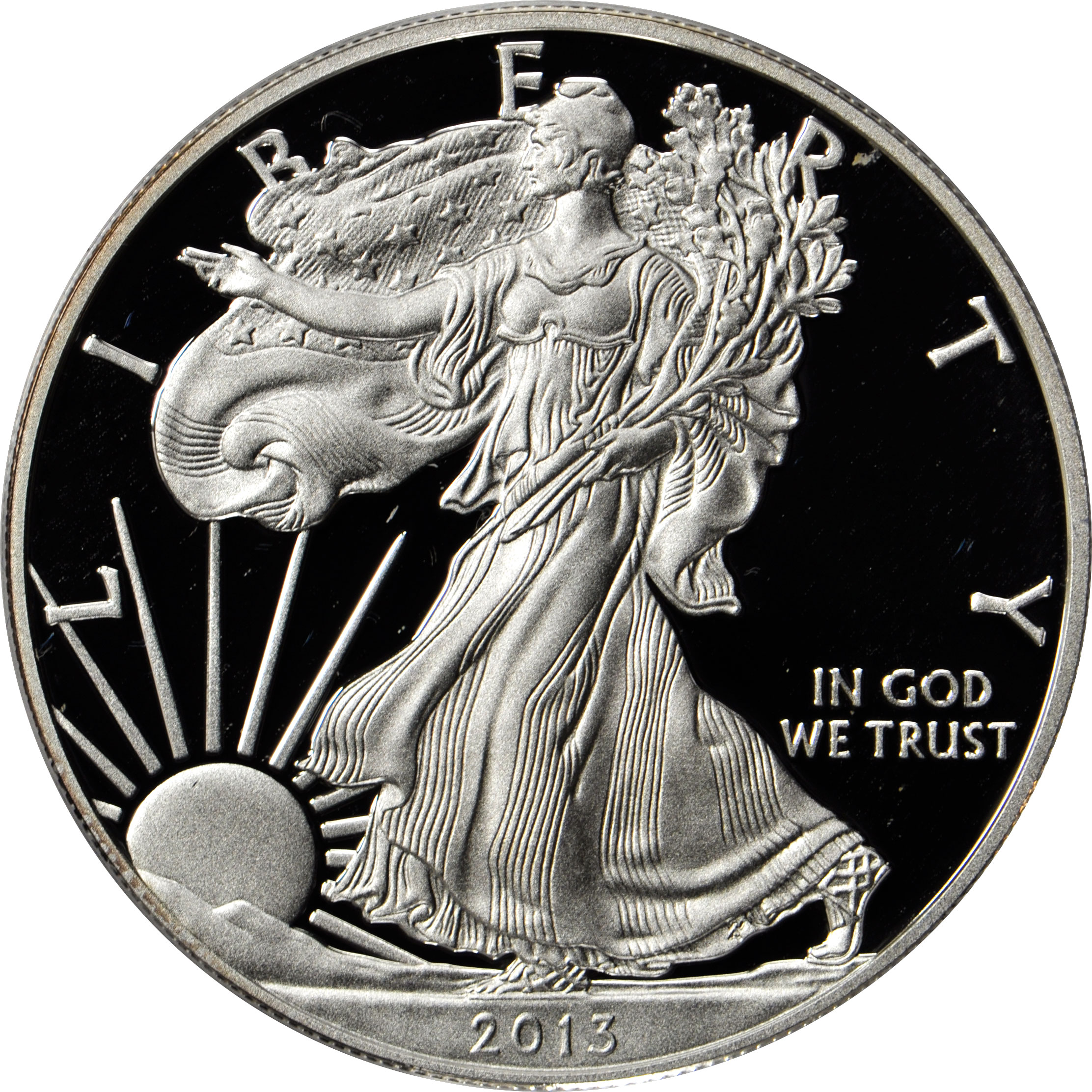99.9% Pure Proof Mint Packaging & COA 2013 W $1 Silver American Eagle 1 oz 