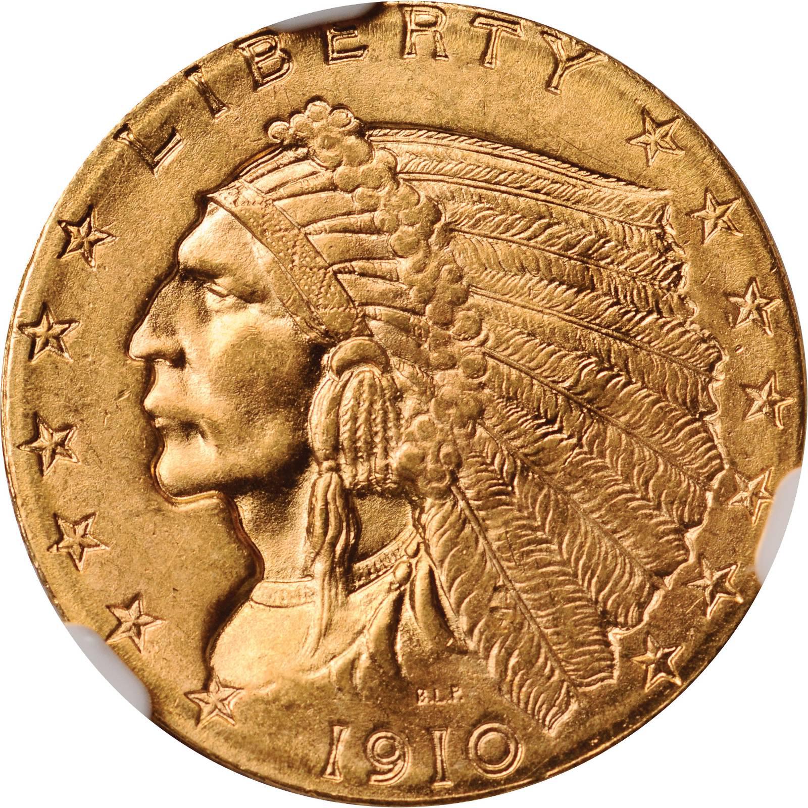 Value of 1910 Indian Head $2.50 Gold | Rare Coin Buyers