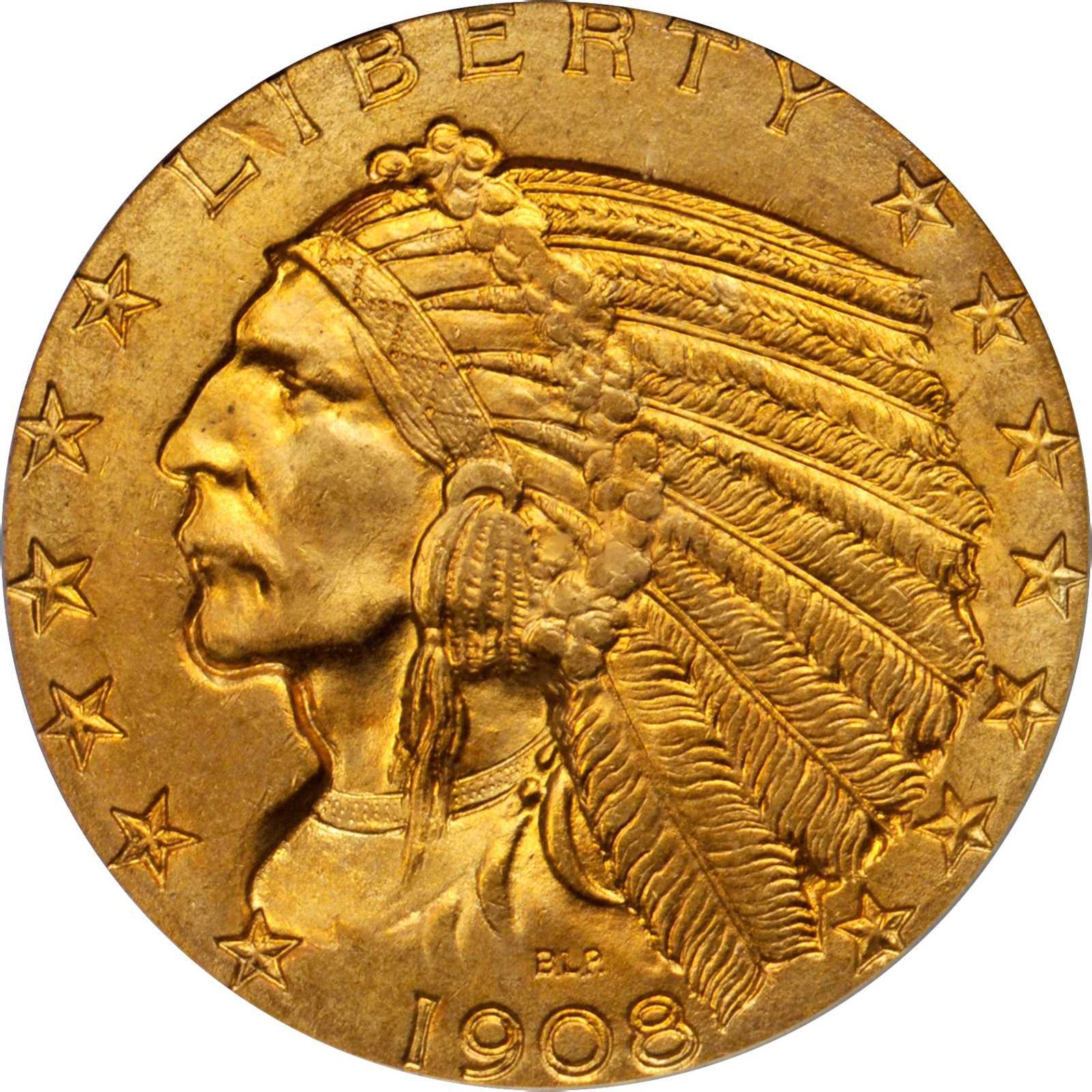 FREE SHIPPING 1908 Indian Half Eagle Coin 24-K gold plated 5$ OLD Coin US Coins 
