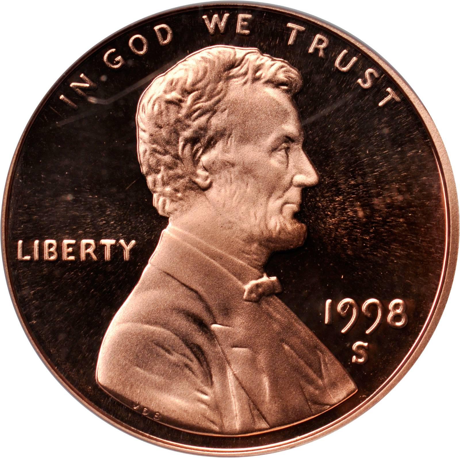 1998 S US Mint Gem Proof Lincoln 1 Cent Penny Coin at 's