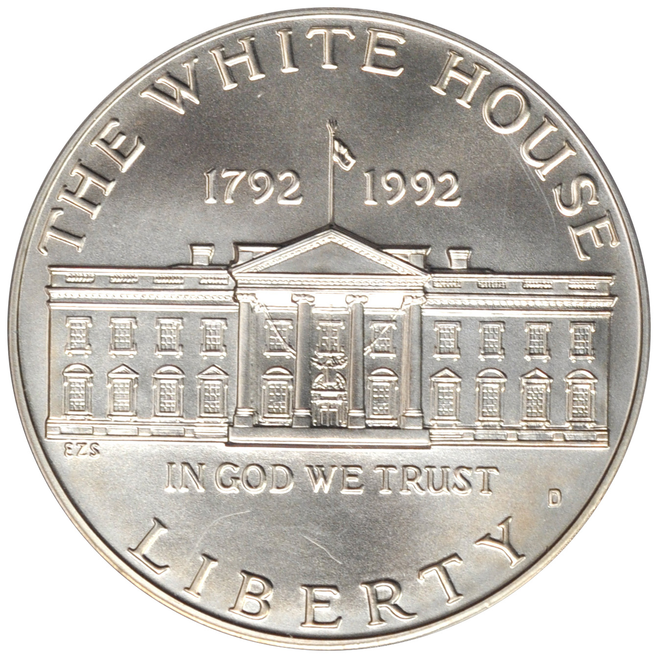 1992 W US Modern Silver Commemorative Proof Dollar White House