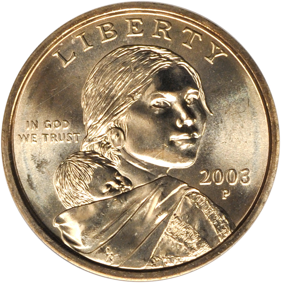 2003  P&D Mint Set  Sacagawea Golden Dollars  <>  Mint State GEM-BU Condition 