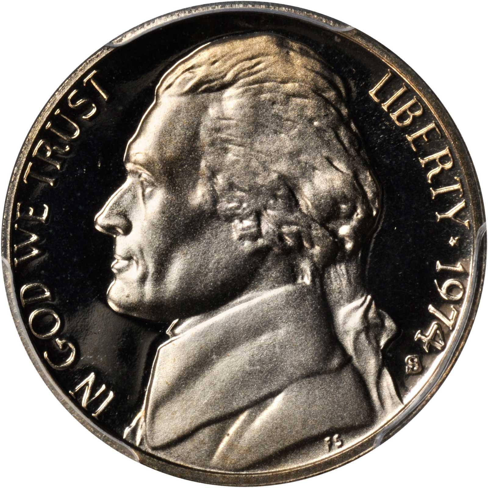 1974 S Jefferson Nickel 5c Gem Proof Roll 40 US coins 