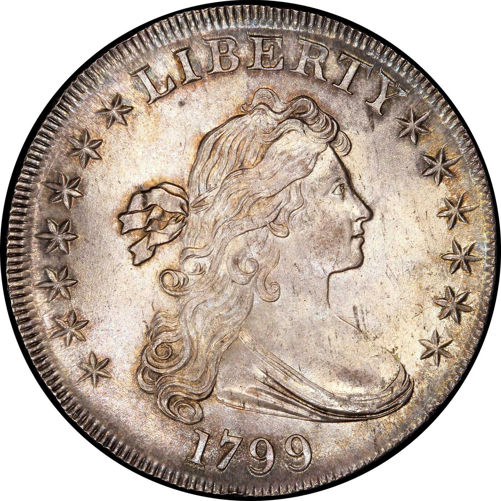 絶対一番安い アンティークコイン 1799 Draped Bust Silver Dollar $1 Coin - Certified