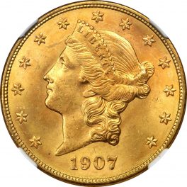 Value of 1907-D $20 Liberty Double Eagle | Sell Rare Coins